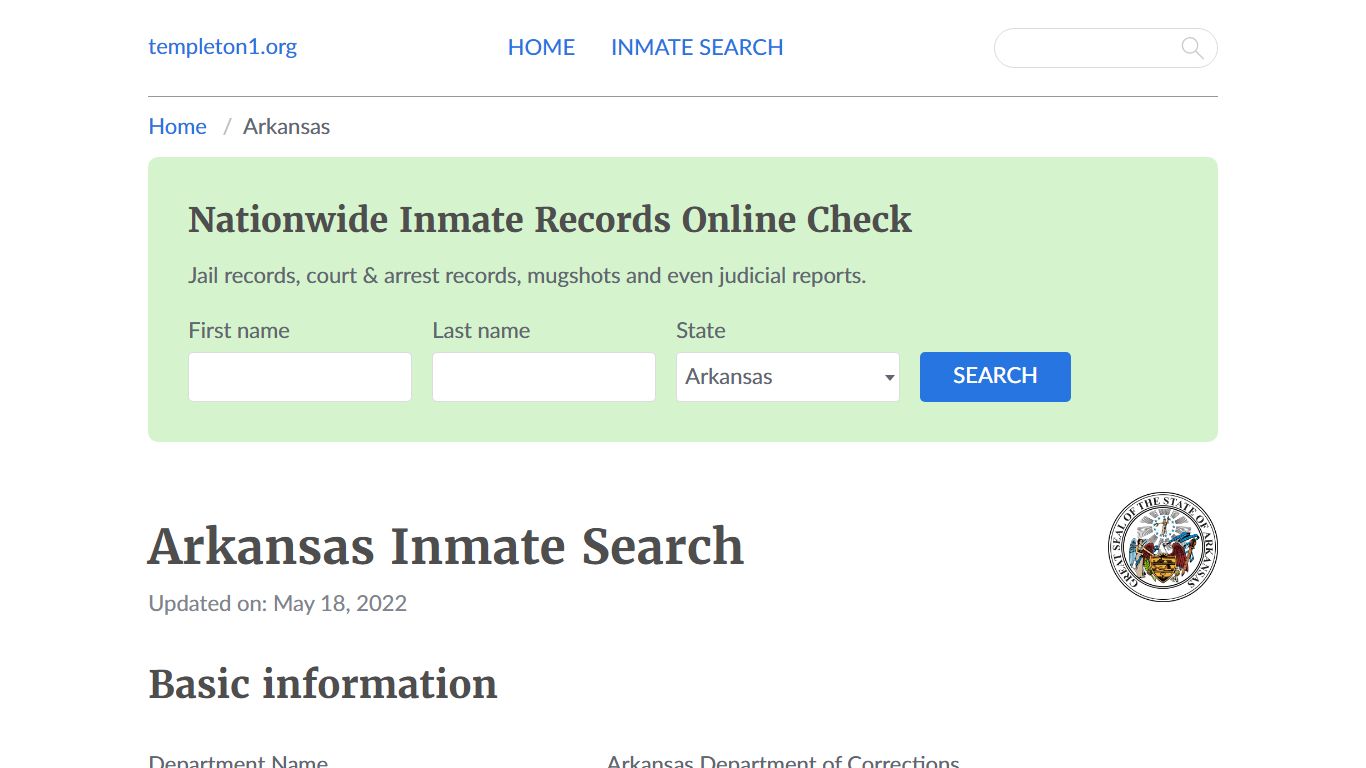 Arkansas Inmate Search – Arkansas Department of ...